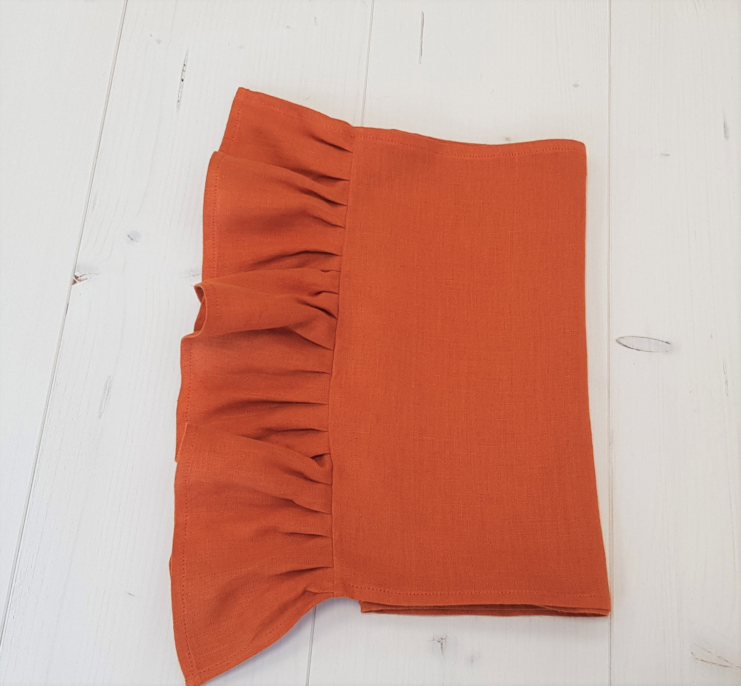 Orange linen table runner, Burnt orange table runner, Fall orange centerpiece, Buffalo orange table linen