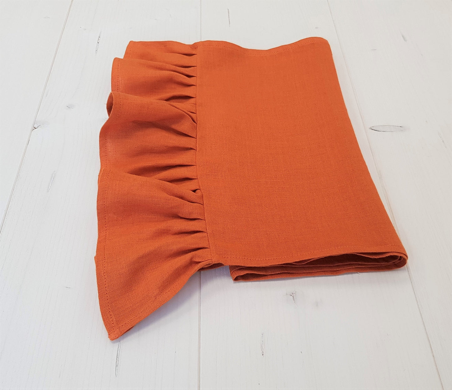 Orange linen table runner, Burnt orange table runner, Fall orange centerpiece, Buffalo orange table linen