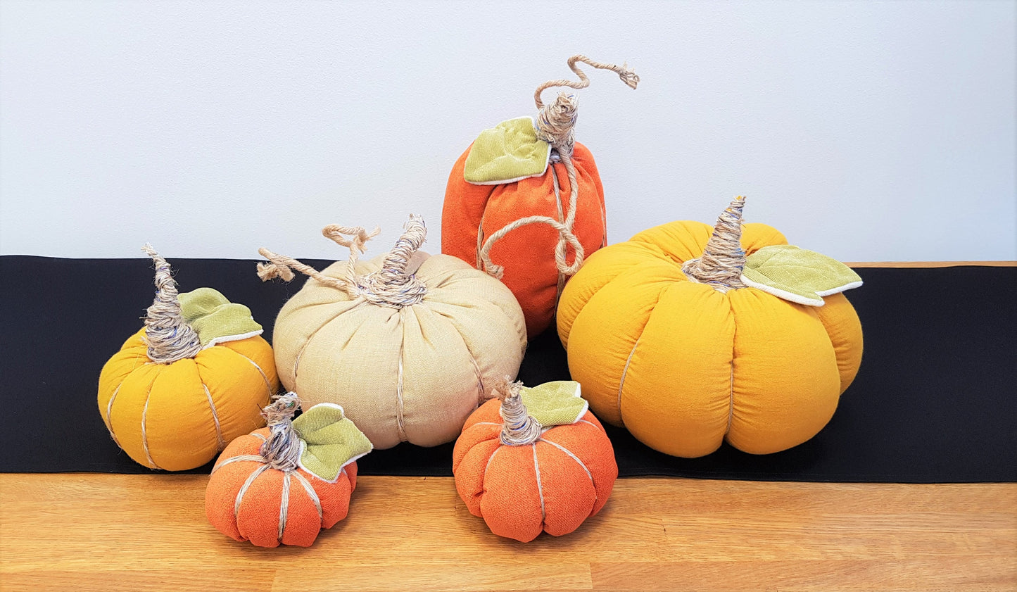 Fabric pumpkin set of 6