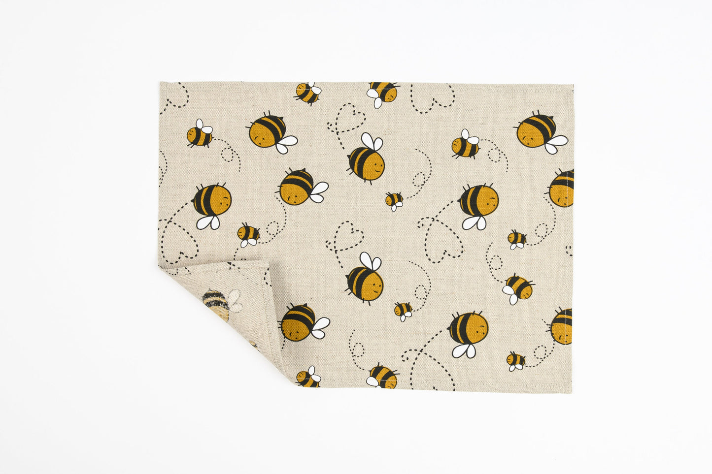 Bee placemat set of 2 4 6 8, Christmas gift for beekeeper, Bumblebee placemat, Bee print table topper, Bee kitchen décor, Bee fan Xmas gift