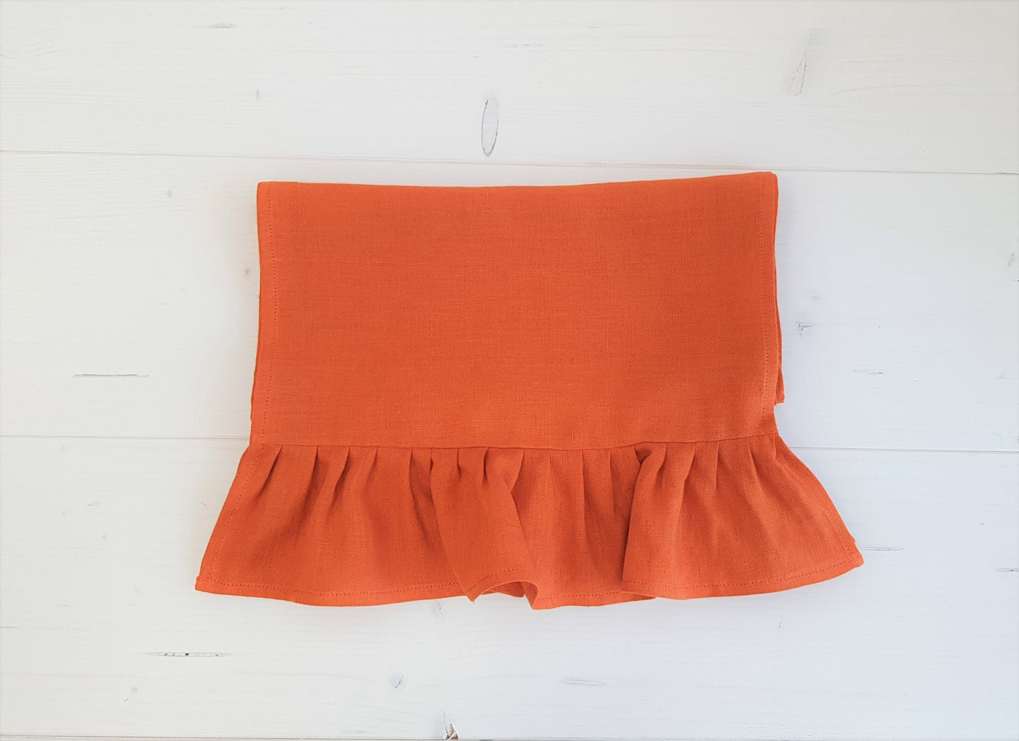 Orange linen table runner, Burnt orange table runner, Fall orange centerpiece, Buffalo orange table linen