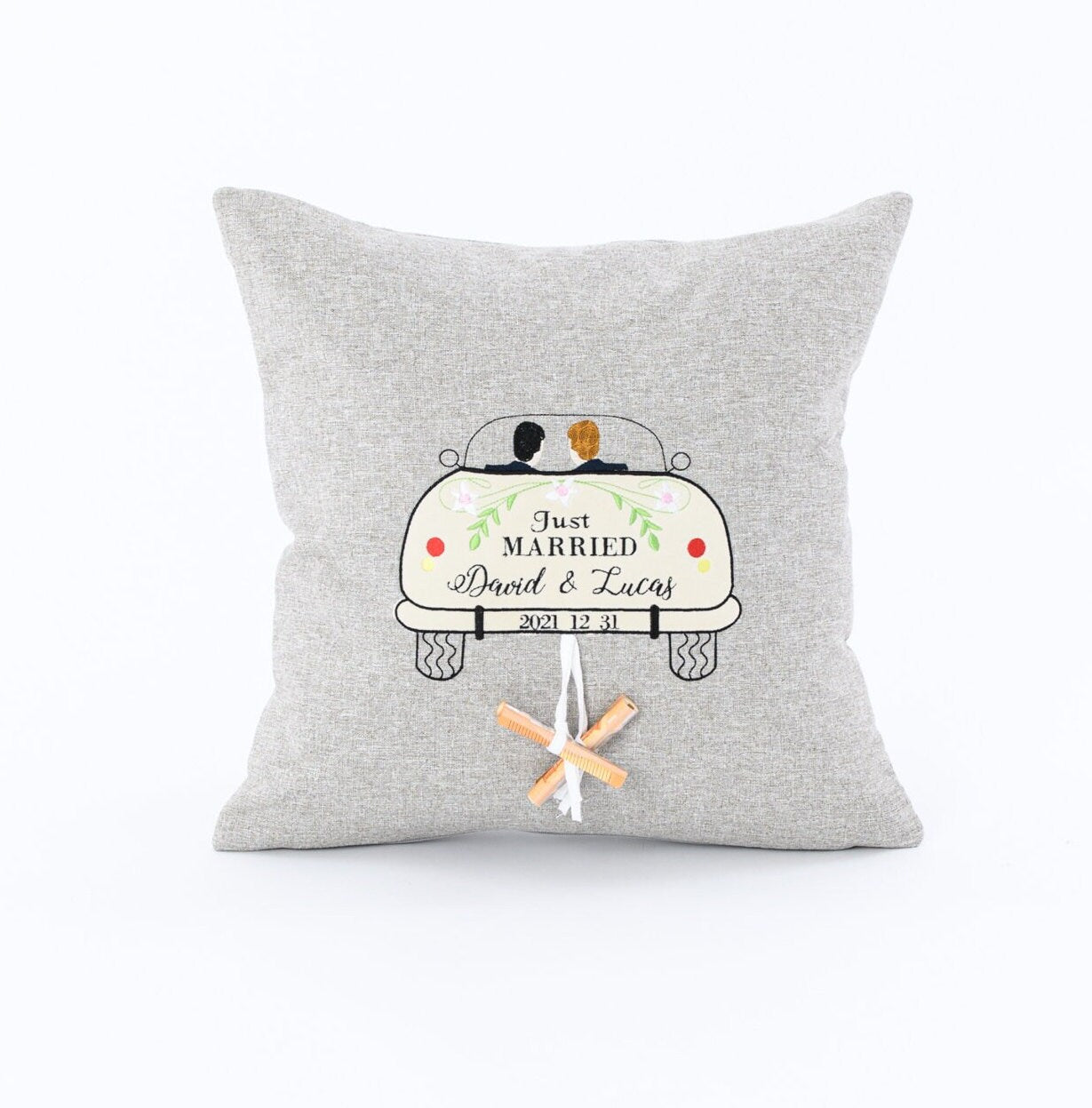 Gay wedding money gift, Personalized gay wedding cushion, Honeymoon money gift idea for gay, Customized Mr & Mr present