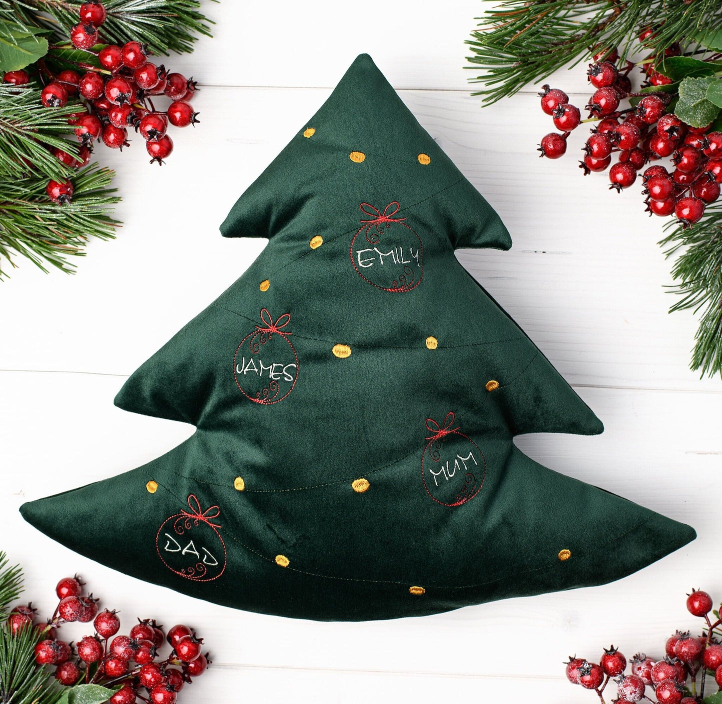 Personalised Christmas cushion * Christmas keepsake family gift * Christmas tree cushion with family names * Christmas gift for mom nana dad