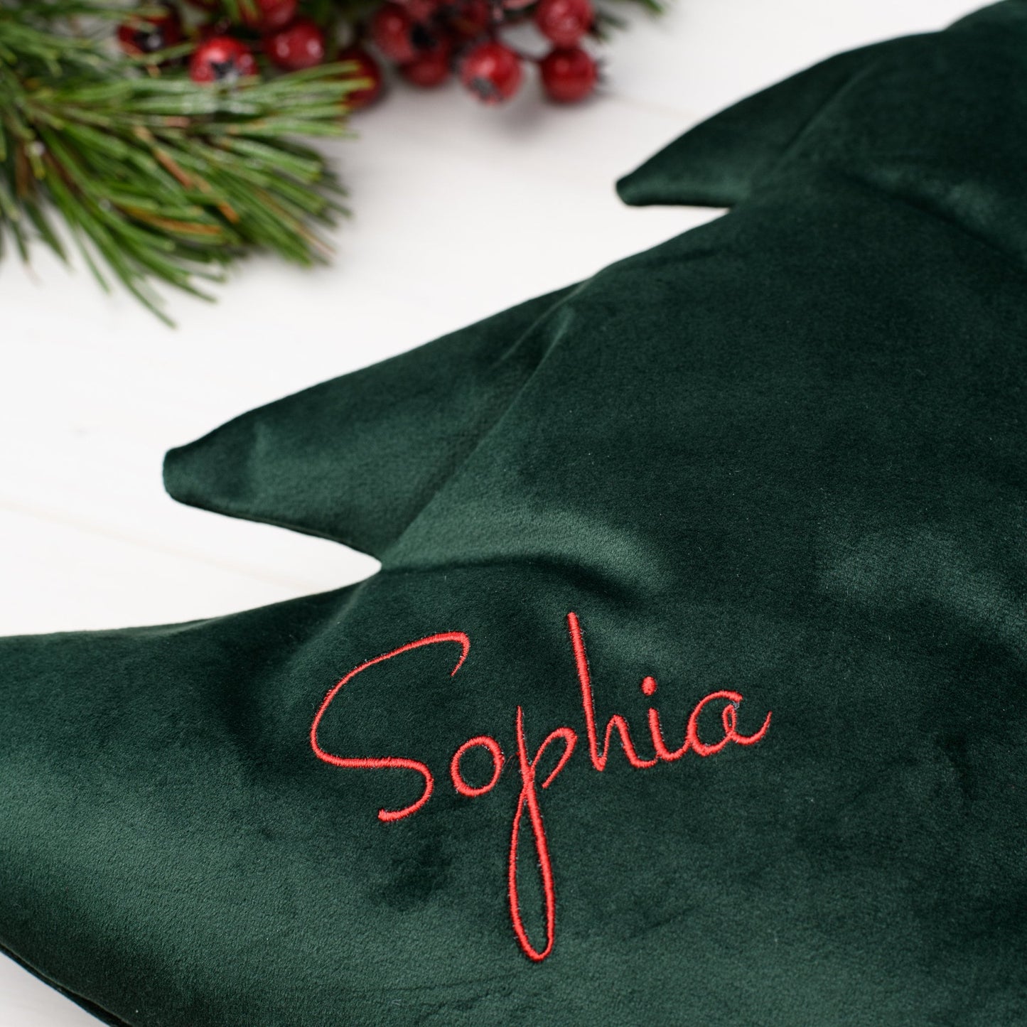 Personalised Christmas tree cushion * Xmas cushion with name * Nursery Christmas decoration * Custom Holiday pillow * Christmas sofa throw