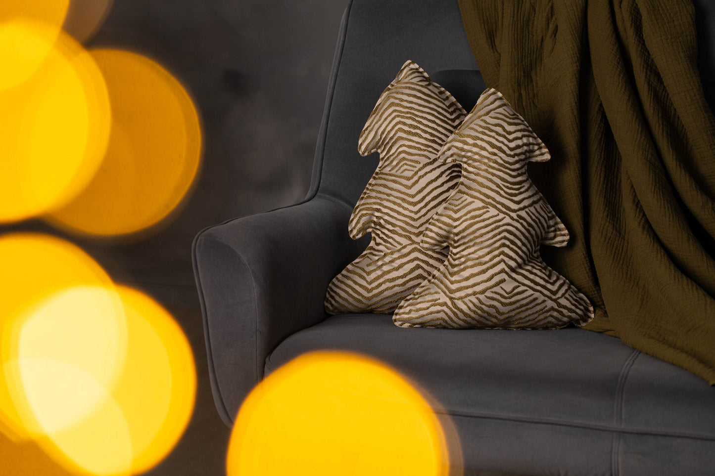 Christmas tree shaped cushion