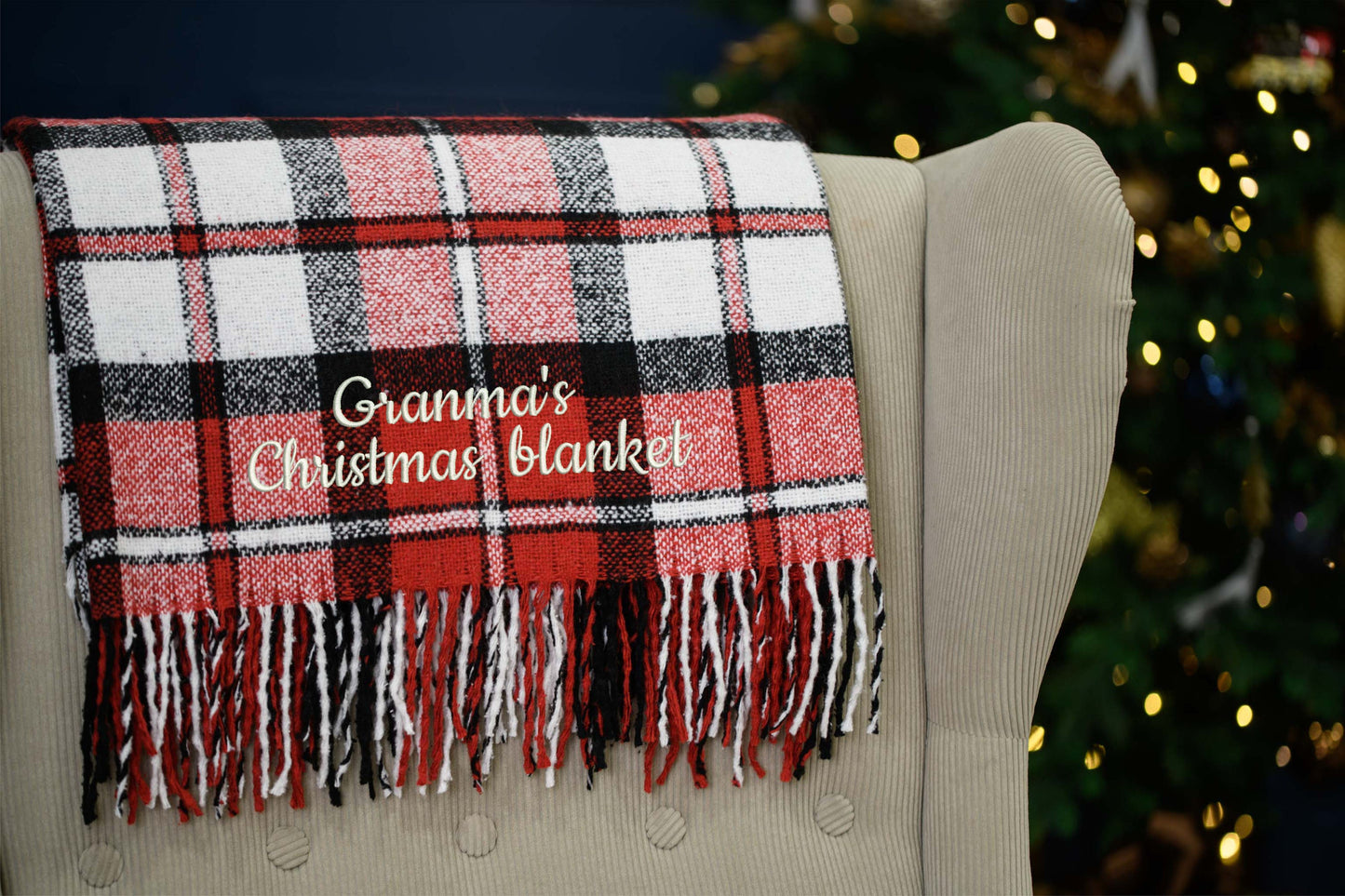 Christmas blanket with logo, Custom corporate Christmas blanket, Personalized business gift, Employee Appreciation Christmas Gift
