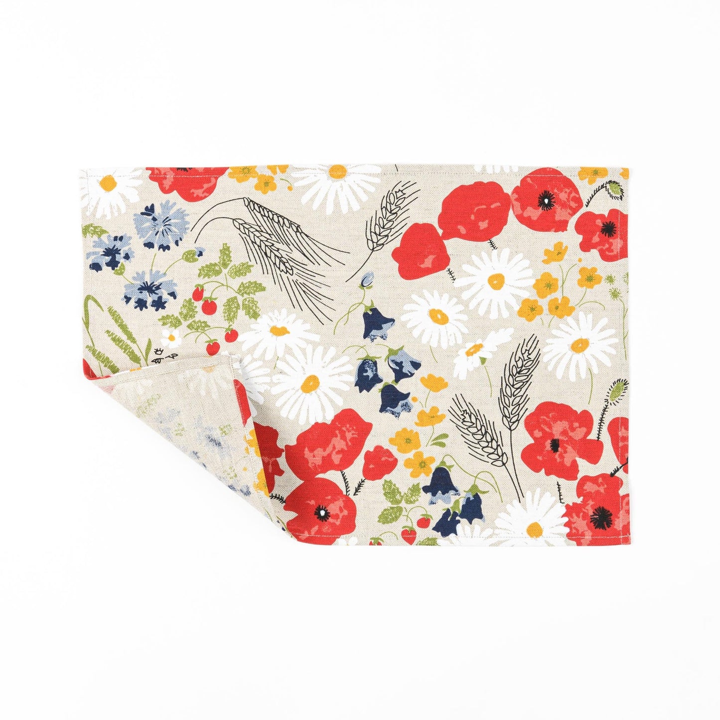 Floral placemat set of 2 4 6 8 10, Poppy flower fabric table toppers, Spring placemats for dinning table, Country table decorations