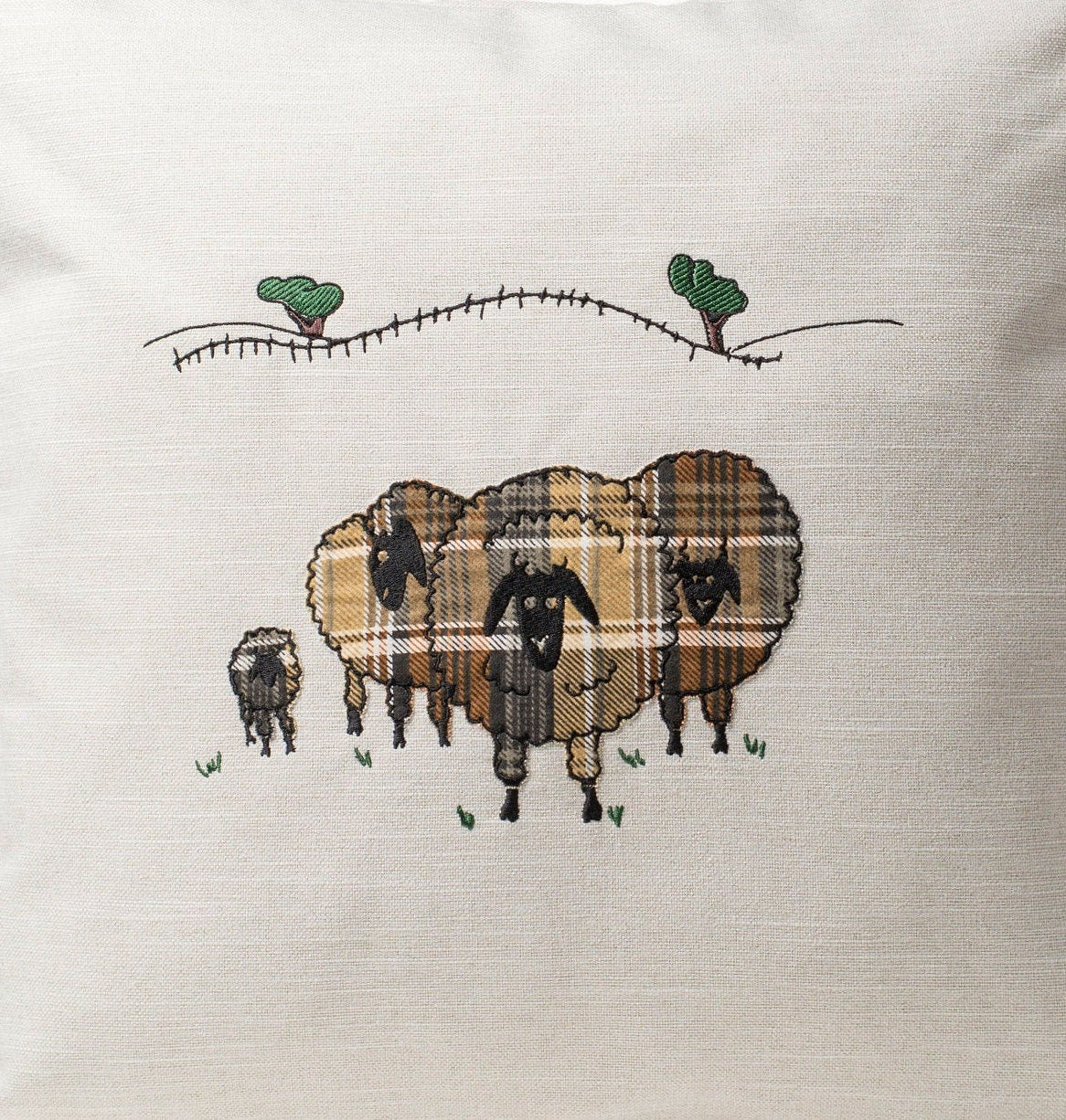Ewe cushion cover, Sheep applique throw pillow cover for sofa, Birthday gift for sheep farmer, Decorative armchair throw
