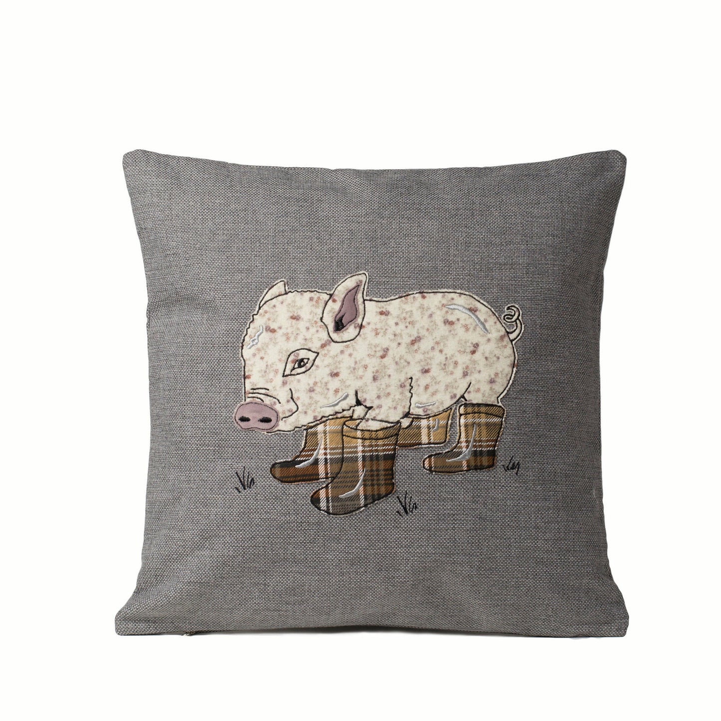 Pig cushion cover, Cute soft pink piglet pillow, Piggy applique throw for sofa, Birthday gift for pig lover, Country Farm home décor