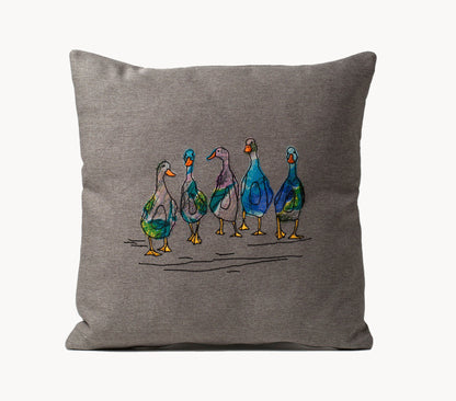 Geese cushion cover, Birthday gift for goose fan, Pillow cover for duck owner, Goose cushion décor, Duck sofa throw, Duckling cushion