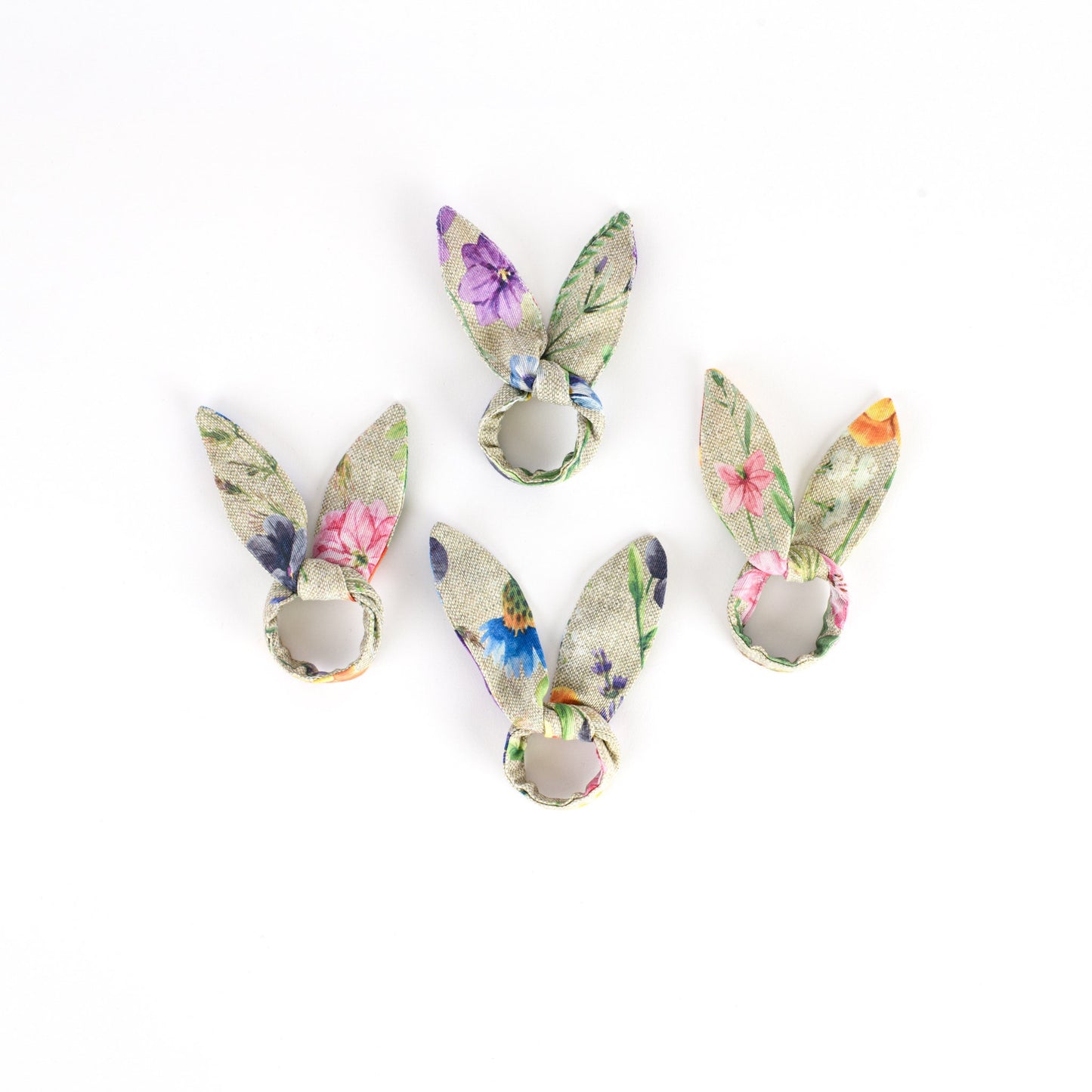 Easter bunny ear napkin ring, Easter table fabric cloth holder, Mother's day floral table decoration, Bunny rabbit napkin ring for Easter