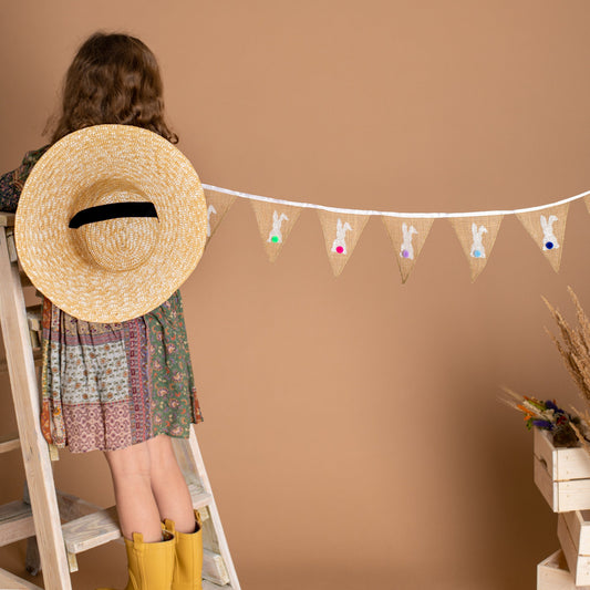 Easter bunny bunting, Easter rainbow bunny garland, Baby shower cute rabbit wall décor, Nursery spring décor
