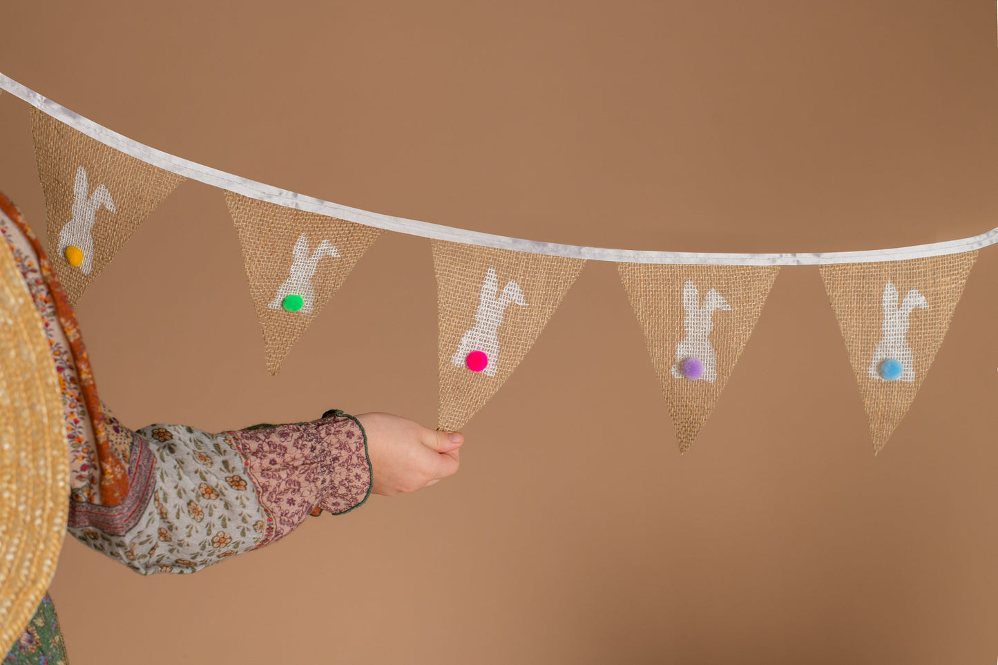 Easter bunny bunting, Easter rainbow bunny garland, Baby shower cute rabbit wall décor, Nursery spring décor
