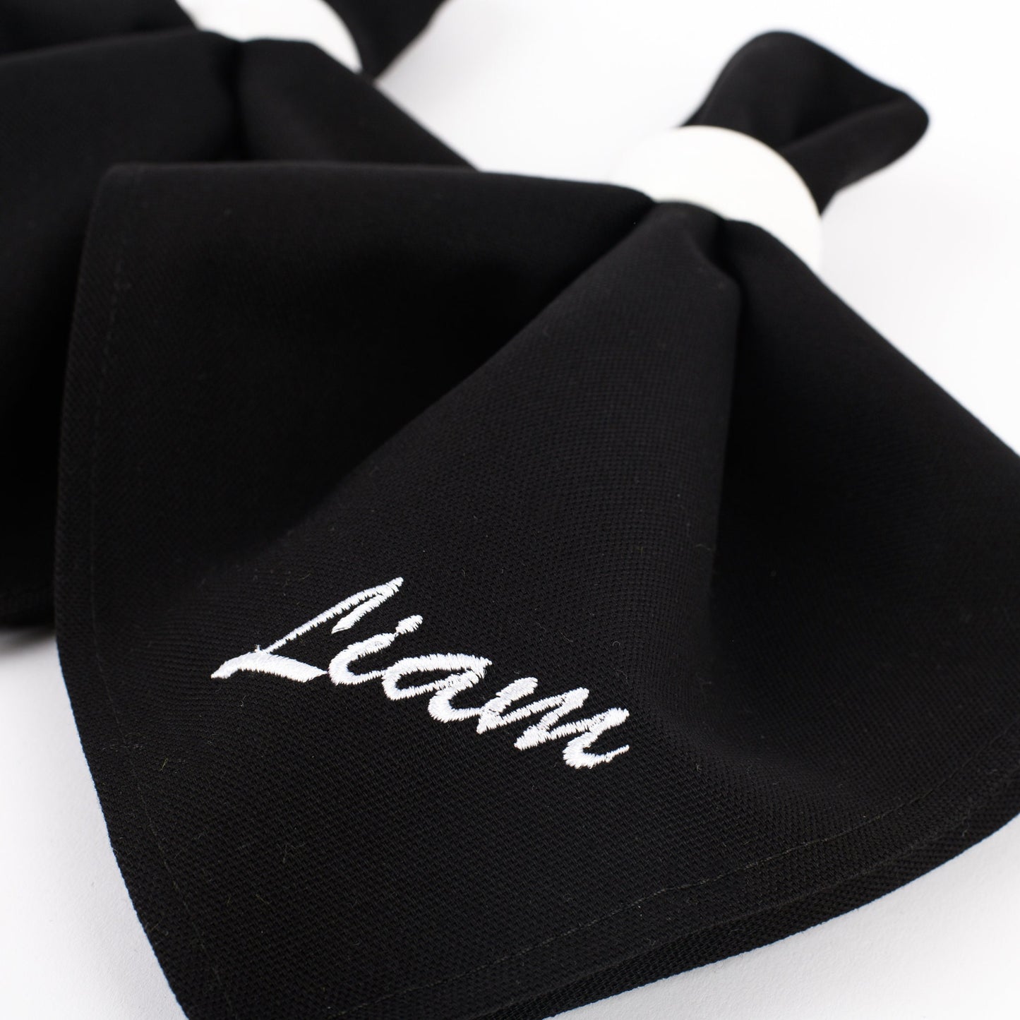 Black napkins personalized, Cocktail black napkins with name, Customized black table serviettes