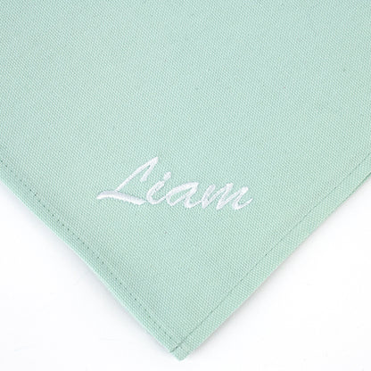 Mint napkins, Monogrammed pastel table cloth, Personalized napkins with name, Embroidered napkins