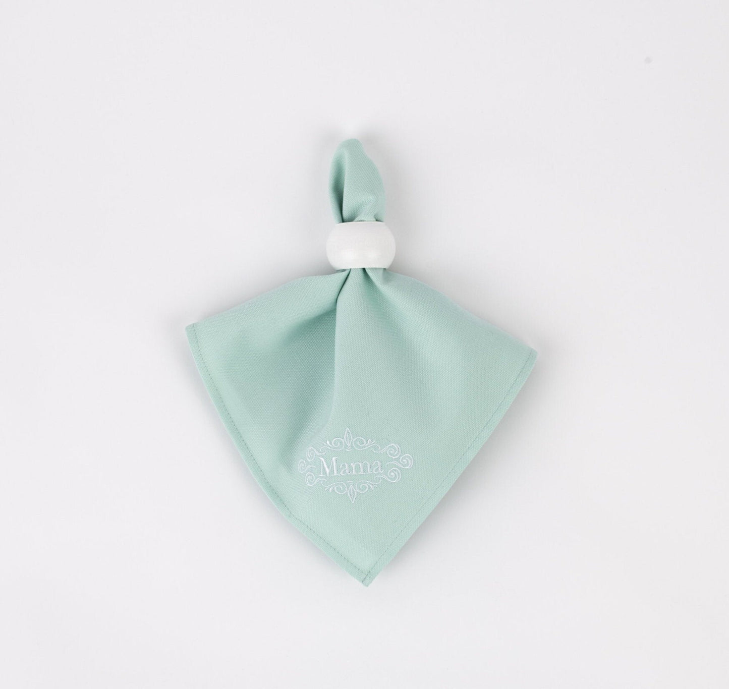 Mint napkins, Monogrammed pastel table cloth, Personalized napkins with name, Embroidered napkins