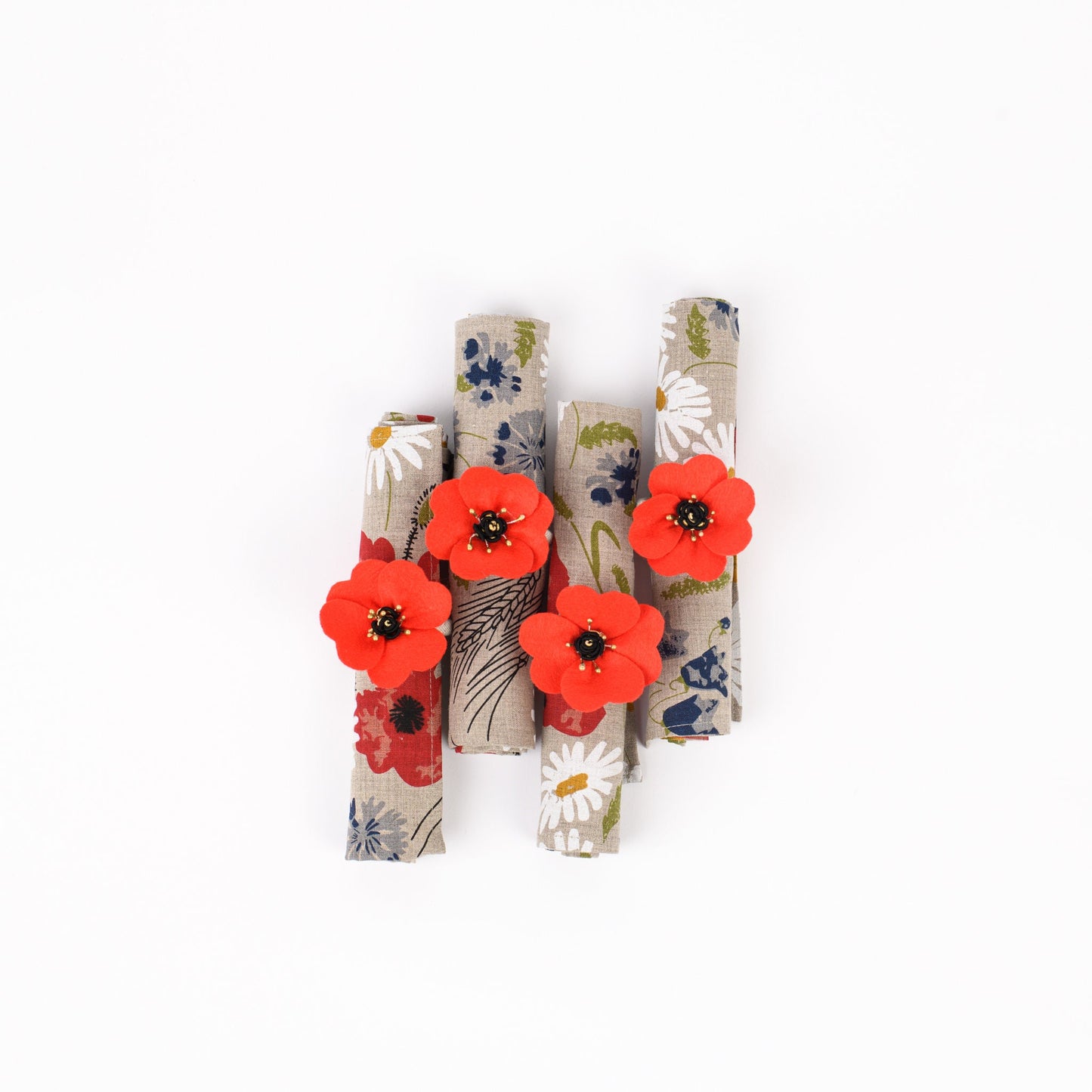 Poppy flower dinner napkins, Mother's Day table linen, Nana Mother's day gift set, Floral table decorations, Birthday festive napkins