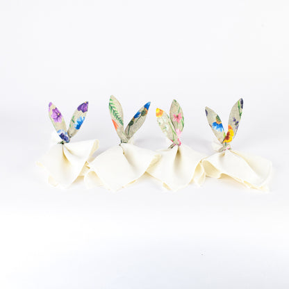 Easter bunny ear napkin ring, Easter table fabric cloth holder, Mother's day floral table decoration, Bunny rabbit napkin ring for Easter