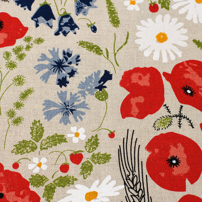 Floral tablecloth * Table cloth for round square rectangular table * Table linen wit poppy flowers * Country table covering * Table topper