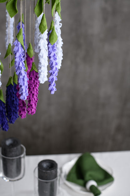 Purple flower mobile, Lavender flower chandelier, Nursery hanging decor, Chandelier crib mobile, Hanging floral arrangement, Spring garland
