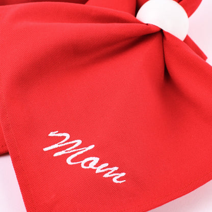 Red personalized napkins, Red fabric napkins, Customized red table décor, Embroidered red napkins, Red serviettes with name
