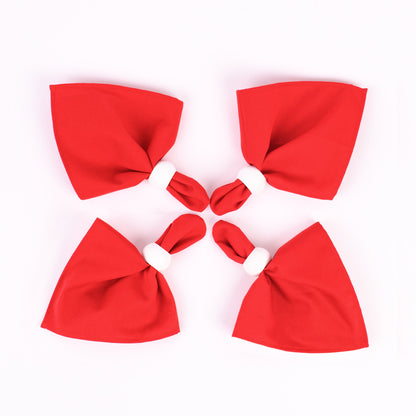 Red personalized napkins, Red fabric napkins, Customized red table décor, Embroidered red napkins, Red serviettes with name