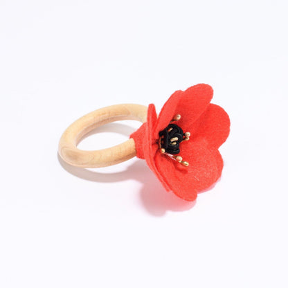 Poppy flower napkin ring, Red napkin ring, Mother's Day table decoration, Napkin décor, Nana Mother's day gift, Festive dinner napkin holder