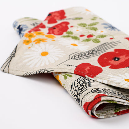 Floral table runner, Table linen inspired by nature, Table centrepiece with flowers, Table runner for round square table, Birthday gift