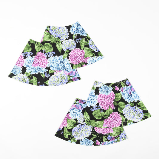 Wedge placemats for round table, Reversible Hortensia placemat set, Hydrangea fabric table decorations, Natural floral print placemats