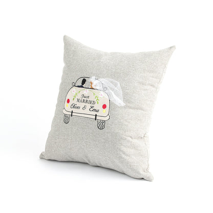 Wedding gift for couple, Personalized cushion Mr & Mrs, Wedding anniversary gift, Just Married cushion cover, Personalized wedding pillow