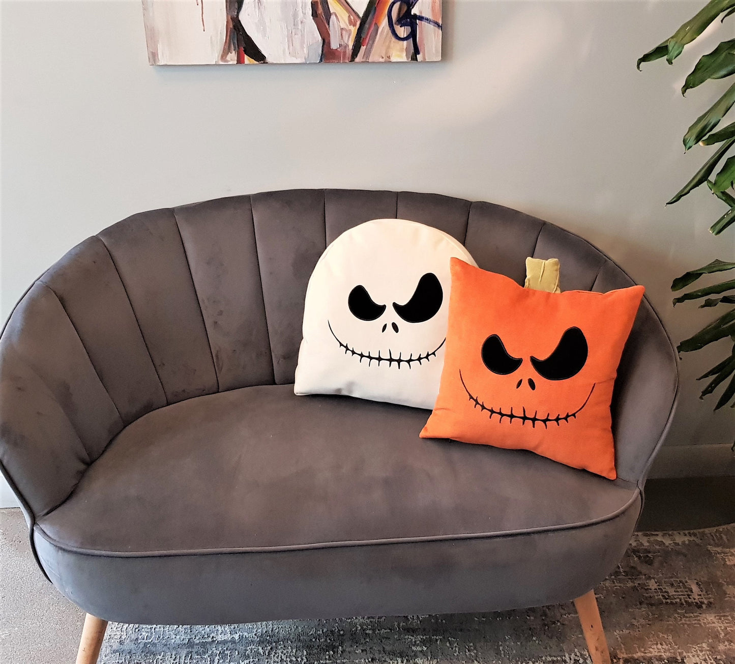 Halloween pumpkin shaped cushion