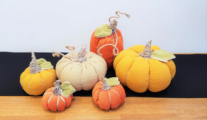 Fabric pumpkin set of 6
