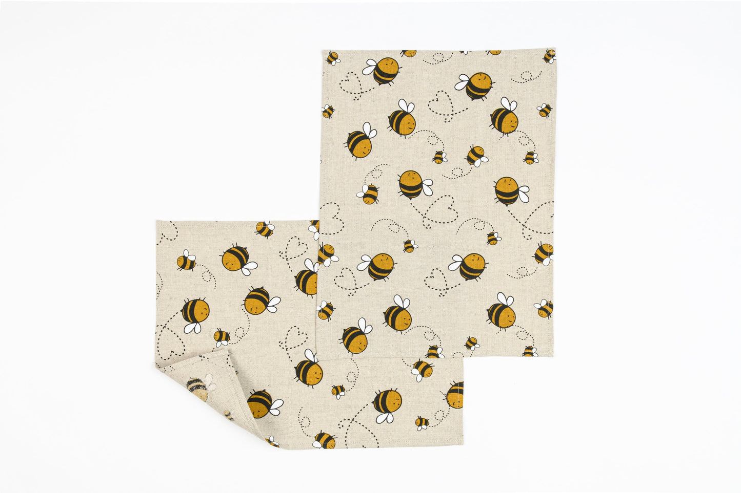 Bee placemat set of 2 4 6 8, Christmas gift for beekeeper, Bumblebee placemat, Bee print table topper, Bee kitchen décor, Bee fan Xmas gift