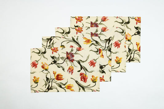 Tulip placemat set of 2 4 6, Floral table covers, Nature inspired placemats, Garden flower table toppers, Tulip fan gift, Tulip table décor