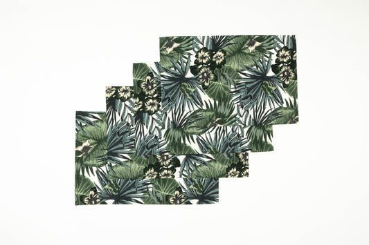 Green leaf placemat, Botanical table toppers, Table decorations with water lilies, Nature inspired mats, Lotus lily table cloths