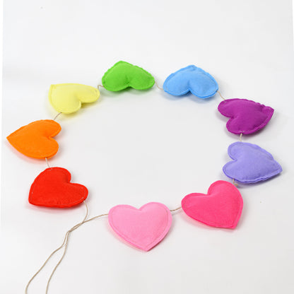Heart garland, Rainbow heart bunting banner, Nursery décor, Baby shower bunting, Rainbow wall décor, Heart bedroom art, Rainbow wall hanging