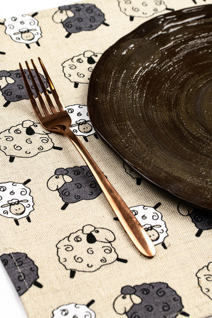 Sheep placemat set of 2 4 6 8 10, Sheep placemats for dinning table, Christmas gift for ewe owner, Sheep table toppers, Shepherd gift idea