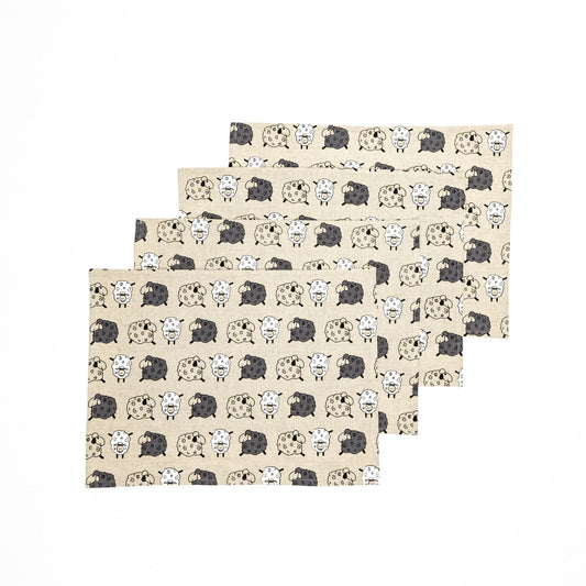 Sheep placemat set of 2 4 6 8 10, Sheep placemats for dinning table, Christmas gift for ewe owner, Sheep table toppers, Shepherd gift idea