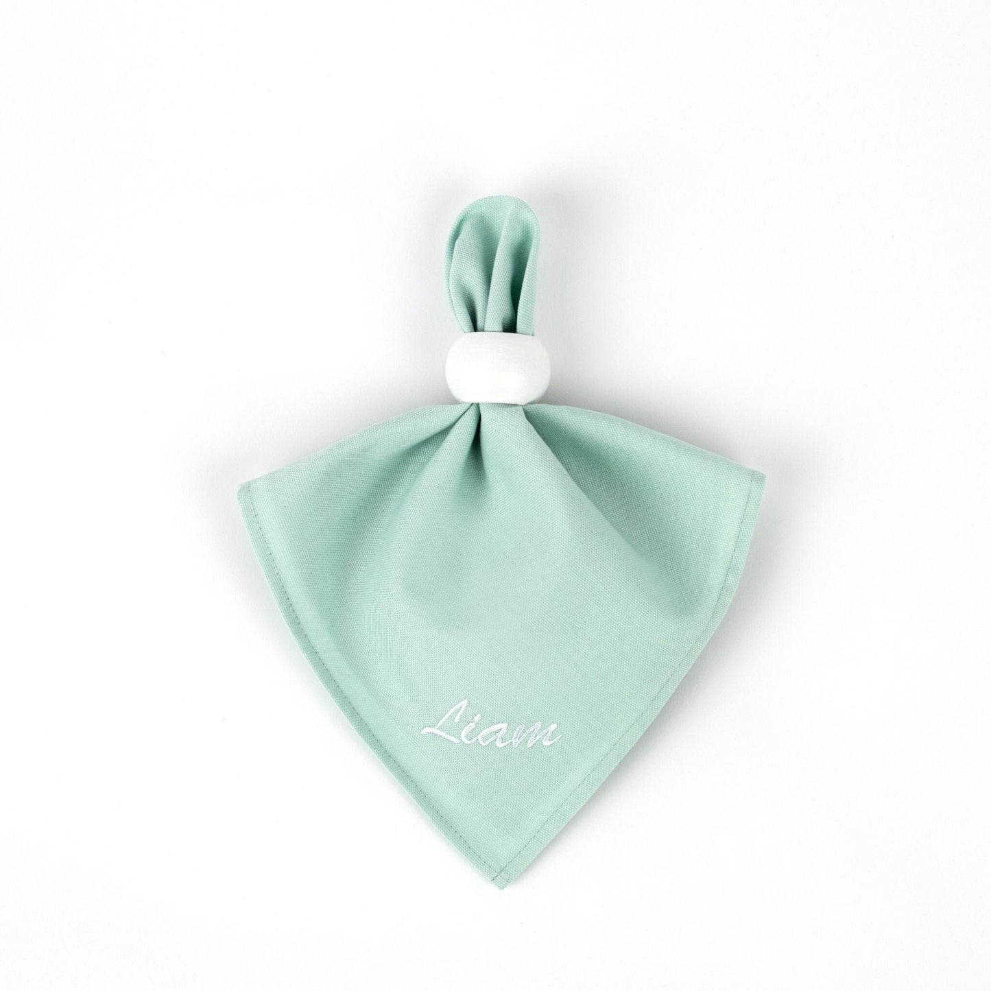 Mint napkins, Monogrammed pastel table cloth, Personalized napkins with name, Embroidered napkins