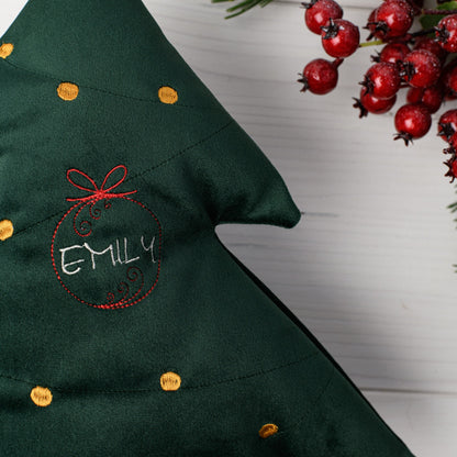 Personalised Christmas cushion * Christmas keepsake family gift * Christmas tree cushion with family names * Christmas gift for mom nana dad