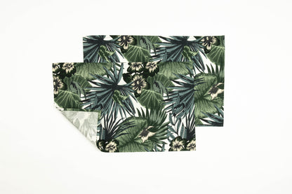 Green leaf placemat, Botanical table toppers, Table decorations with water lilies, Nature inspired mats, Lotus lily table cloths