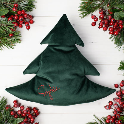 Personalised Christmas tree cushion * Xmas cushion with name * Nursery Christmas decoration * Custom Holiday pillow * Christmas sofa throw