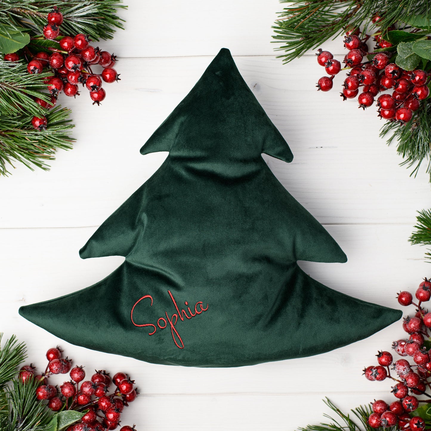 Personalised Christmas tree cushion * Xmas cushion with name * Nursery Christmas decoration * Custom Holiday pillow * Christmas sofa throw