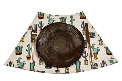 Cactus placemats for round table