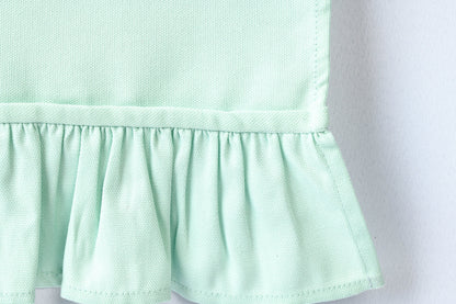 Light teal table runner, Mint table runner with ruffled ends, Pale teal table centerpiece, Teal wedding decorations