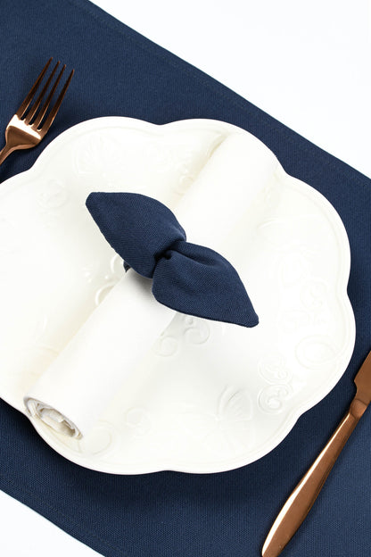 Naby blue napkin ring, Fabric cloth holder, Blue linen napkin decorations, Handmade blue wedding table décor