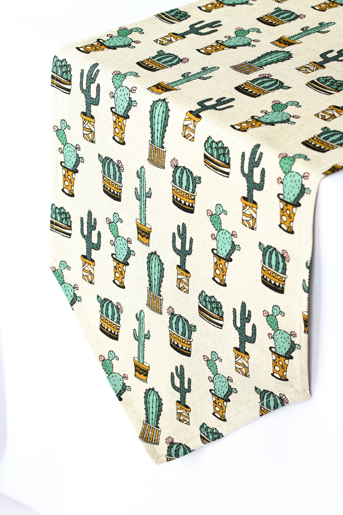Cactus table runner, Cactus kitchen decoration