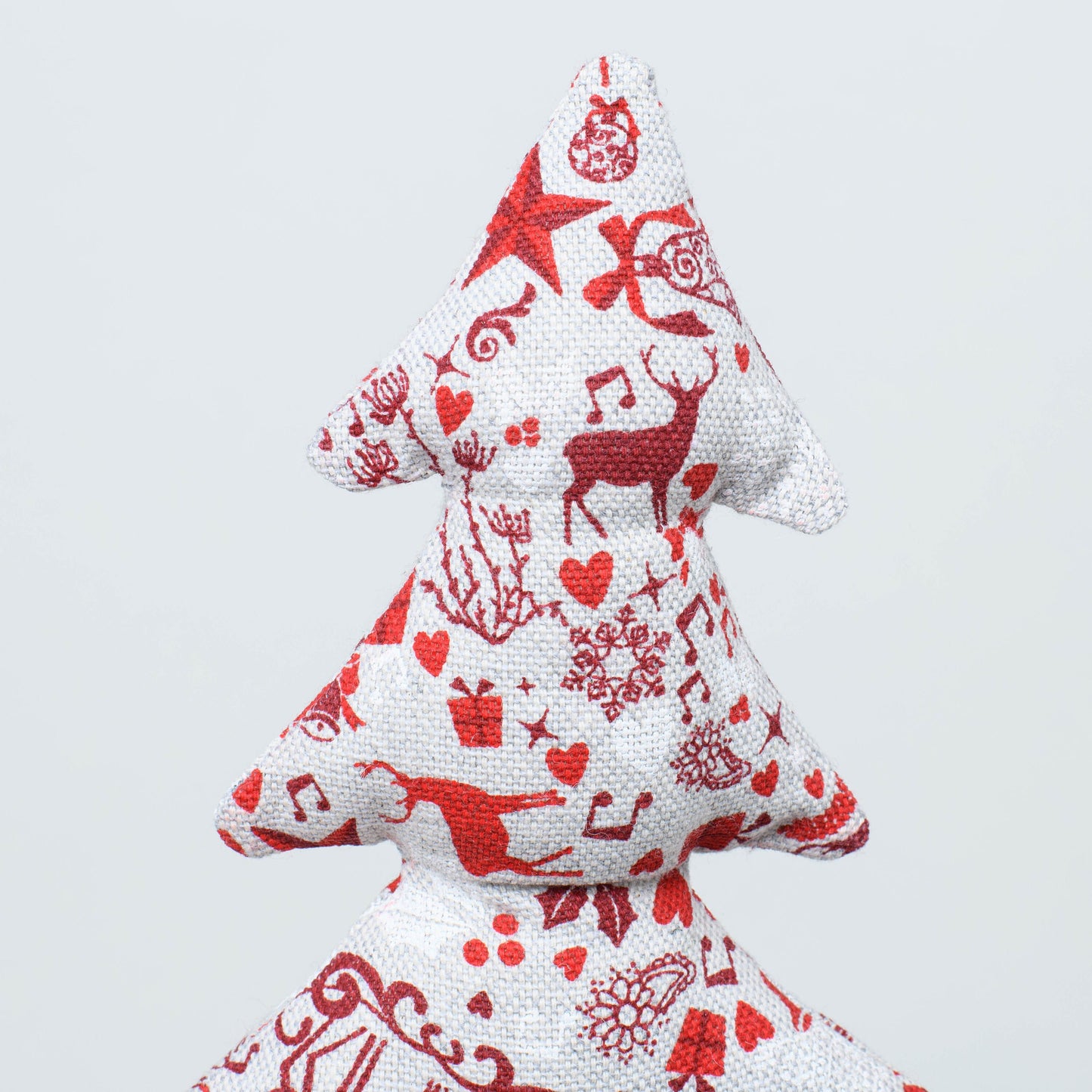 Red Christmas tree set of 3,  Decorative fabric freestanding Xmas trees, Christmas table decorations