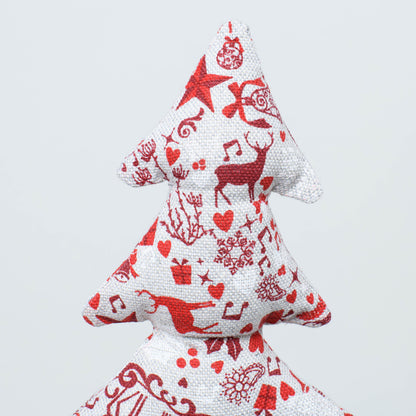 Red Christmas tree set of 3,  Decorative fabric freestanding Xmas trees, Christmas table decorations