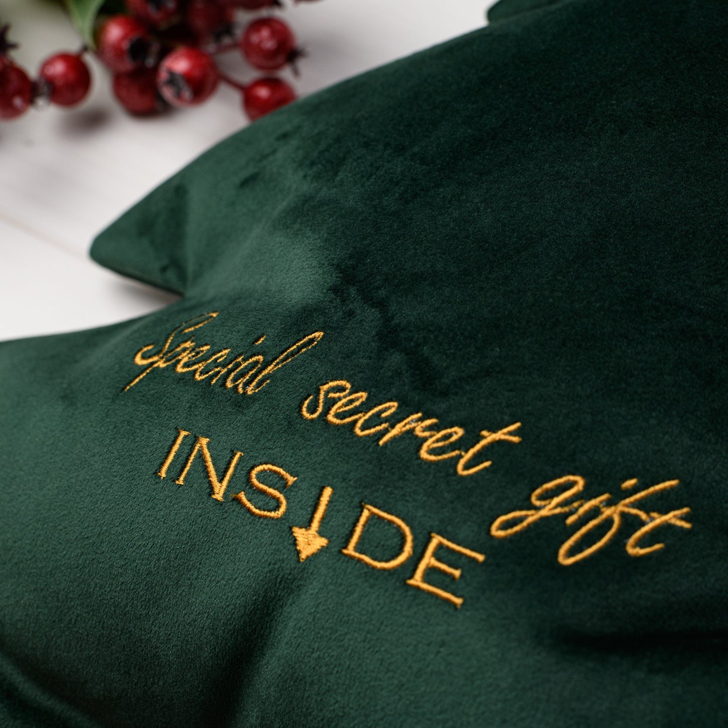 Christmas tree shaped cushion with secret pocket * Original gift packing * Cute Christmas tree pillow * Special hidden gift cushion